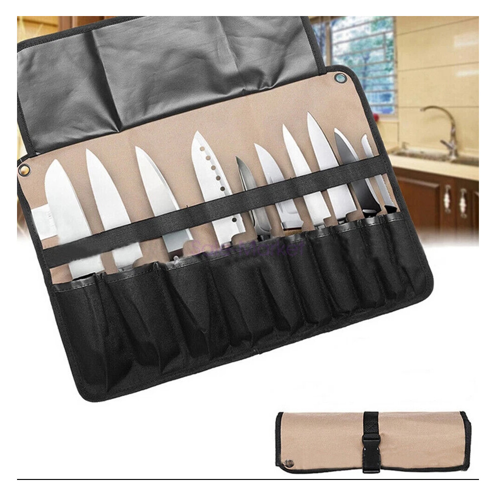 10 Knife Slots Canvas Chef Knife Roll Bag Hot 6963793994823