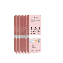 (30ml*5) 5pcs 5-in-1 Facial Serum Set with Hyaluronic Acid, Collagen, Niacinamide, Vitamin C & E -Pore Minimizing Hydration Formula, All Light Beige