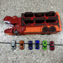 (B) Transformers: Ride-On Toy Cars, Dinosaur T-Rex & Tractor, Plastic, Push-On Vehicle Toy with 4 Color Options Dinosaur Toy
