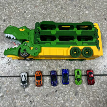 (A) Transformers: Ride-On Toy Cars, Dinosaur T-Rex & Tractor, Plastic, Push-On Vehicle Toy with 4 Color Options Dinosaur Toy