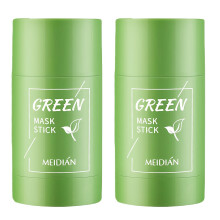 (2pcs) Green Tea Face Mask Pen, Deep Cleansing Mask, Moisturizing Cream, Oil Control Solid Mask, Pore Cleansing Lotion Suitable for All Skin Types