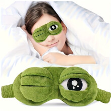 (Green Eye Patch 1 Pack) 1pc Frog-Shaped Sleep Mask - Soft, Comfortable & Alcohol-Free Nap Essential for Travel & Office Use, Travel Sleep Aid | Playful Sleep Mask