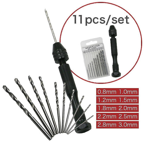 Aluminum Mini Hand Drill Keyless Chuck With Twist Drills Rotary Tools 1