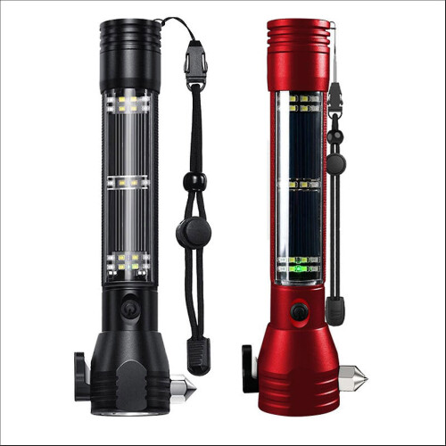 10in1 Multi-functional Safety Hammer Torch Light Tool Solar Power LED Flashlight 1