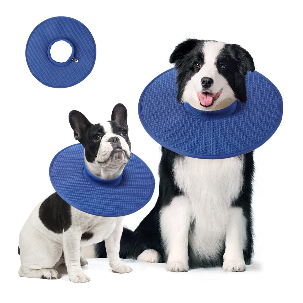 Dog Recovery Soft Cone Collar Alternative After Surgery  Adjustable, Breathable E Collar for Large/Medium/Small Dogs Cats, Blue M-image-OPC-PHYYQ6F-NEW