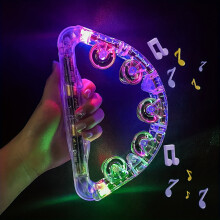 (1pc) 1pc/2pcs/4pcs LED Tambourine, Colorful Light Up Toys, Handheld Musical Flashing Rattles, Party Supplies for Birthday Anniversaries Gifts