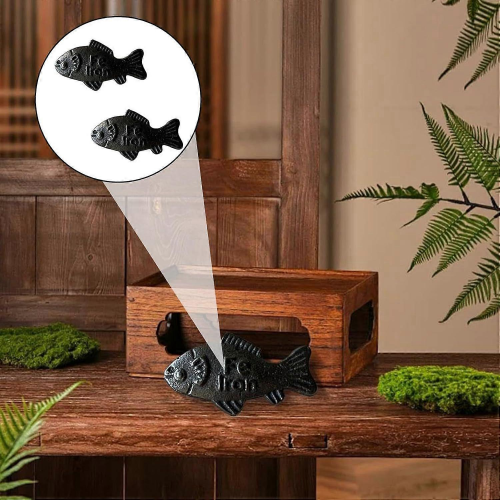 (3 τεμάχια) Lucky Iron Fish, Ψάρι από χυτοσίδηρο συμβατό με μαγείρεμα με σίδηρο, Προσθέστε 2