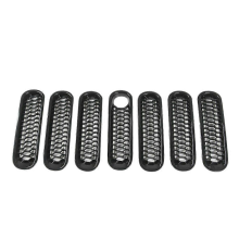 Kit de insertos de malla para parrilla con clip y orificio para cerradura compatible con Wrangler JK 2007-17