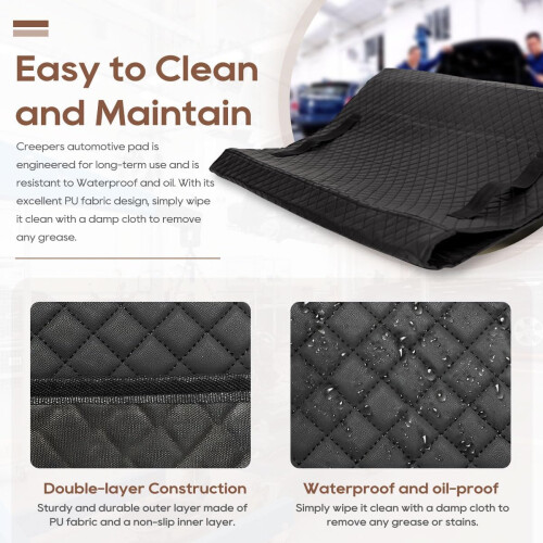 60''x28'' Mechanic Creeper Rolling Mat with Storge Bag, Zero Ground Clearance Automatic Creeper Mat for Working on Uneven Surfaces 2