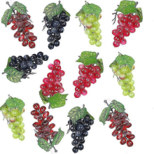 Lot de 12 grappes de raisins artificiels, réalistes et décoratifs, compatibles avec les cuisines de mariage.