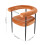 Living And Home (Orange) 2pcs Modern Dining Chairs with Black Metal Legs 7