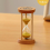 Sablier rond en verre et bois de 3 minutes 2