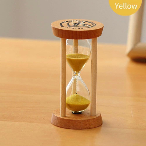 Sablier rond en verre et bois de 3 minutes
