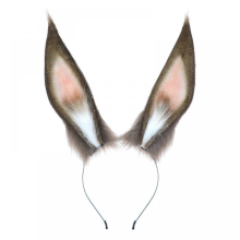(A)Bandeaux longs en oreilles de lapin, serre-tête réaliste en poils de lapin