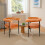Living And Home (Orange) 2pcs Modern Dining Chairs with Black Metal Legs 1
