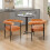 Living And Home (Orange) 2pcs Modern Dining Chairs with Black Metal Legs 3