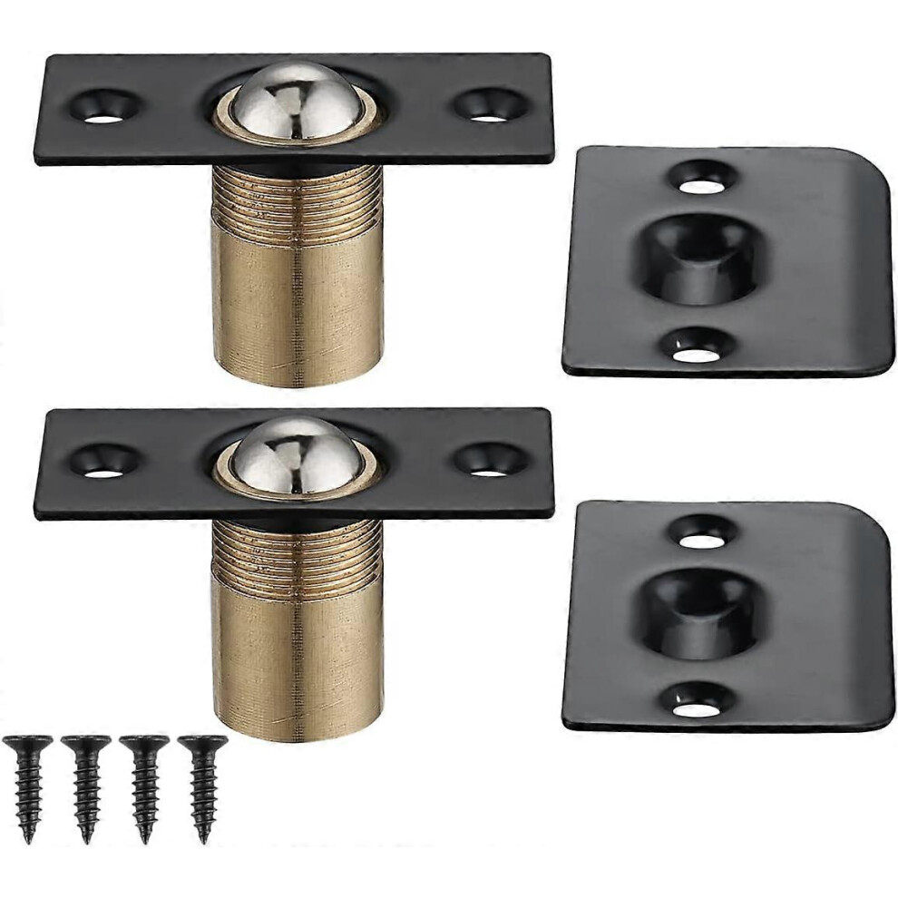 (As Show, One Size) Closet Door Ball Catch Hardware, Stainless Steel Catch Adjustable With Strike Plate, Black Finish 8 Pack, Hbc100-Bk-P8 4511778024816