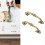 (As show, One size) 2 Pack 5'' Brass Cabinet Pulls Antique Floral Pattern Cupboard Handle Drawer Pulls Solid Brass Kitchen Hardware Matte(5 Hole Center, Gold) 1