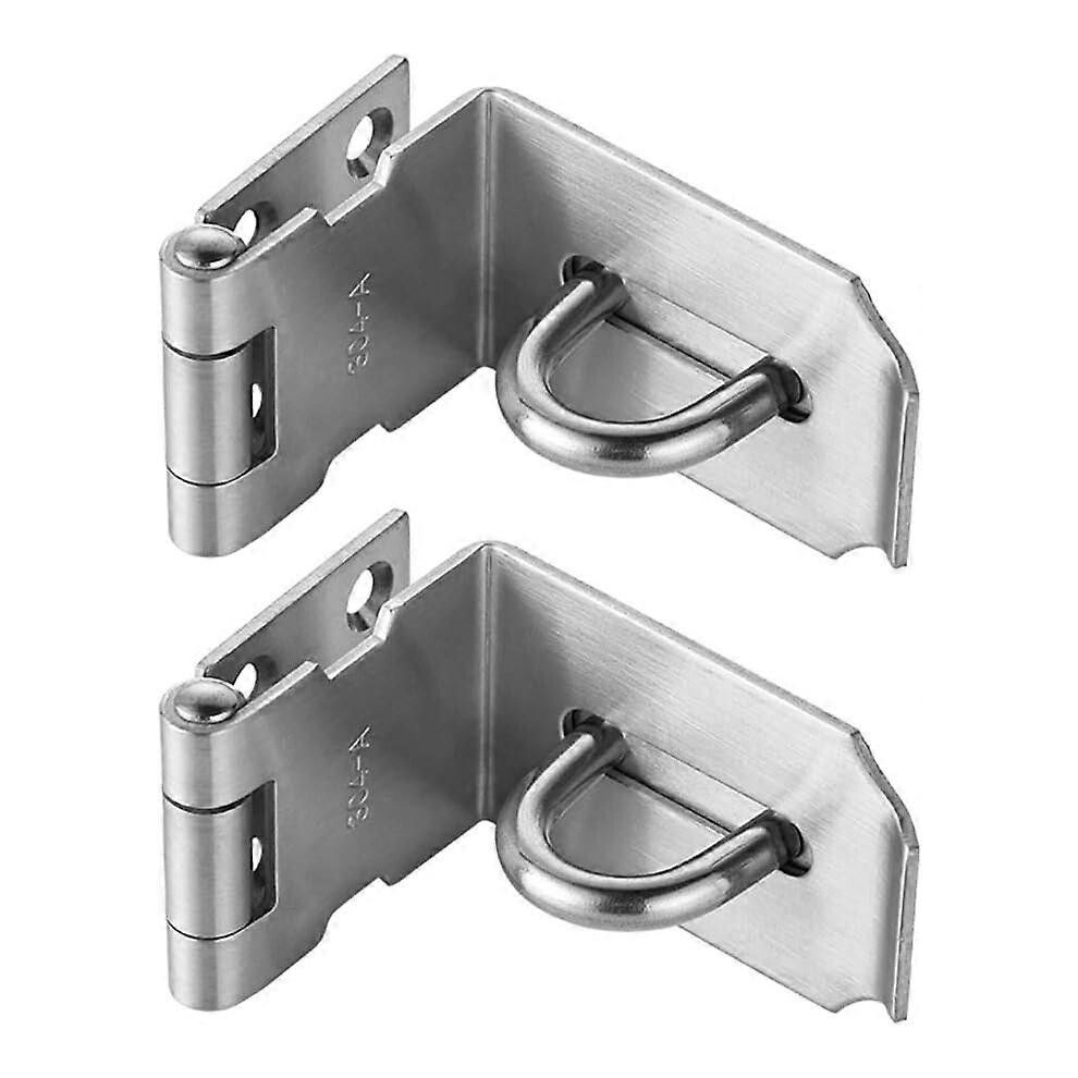 (As Show, One Size) Door Hasp Latch 90 Degree, Stainless Steel Safety Angle Locking Latch For Push/Sliding/Barn Door, 1.5Mm Thickness Satin Nickel 2 P 4511778024724