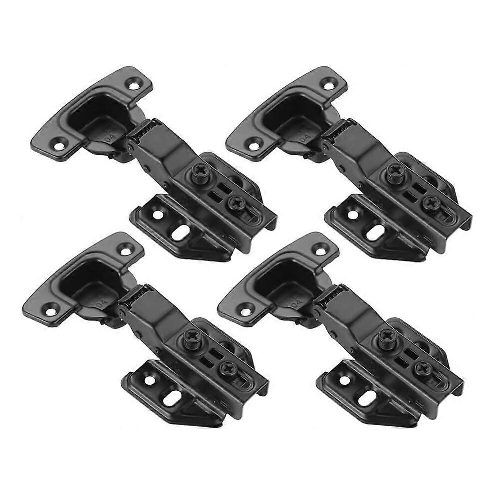 (As Show, One Size) Cabinet Hinges Black, 100 Degree Soft Closing Partical Overlay Door Hinge For Frameless Cabinets, Stainless Steel Matte Black Fini 4511778024830