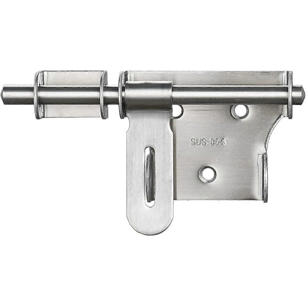 (As Show, One Size) Sliding Bolt Gate Latch, 6 Inch Thickening 304 Stainless Steel Barrel Bolt With Padlock Hole, Interior Door Latches Brushed Finish 4511778024243