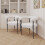 Living And Home (White) 2pcs Modern Dining Chairs with Black Metal Legs 3