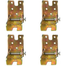 (As show, One size) 4 Packs 90 Degree Hinge self Locking Folding Hinge Lock Extended RV Table Legs and Chair Legs Foldable Steel Support Bracket and Hiddened Hinge Glod