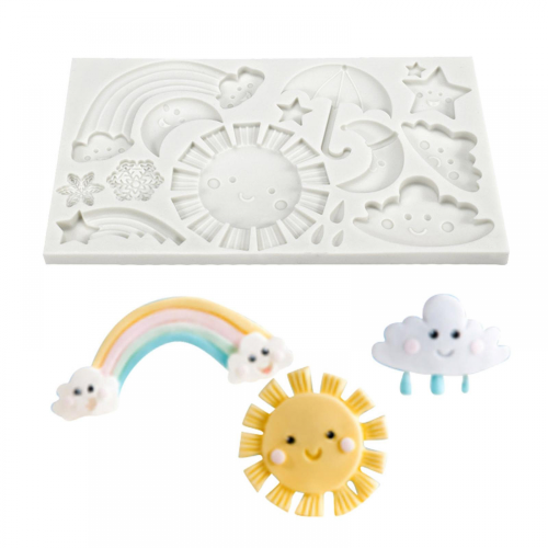 3D Rainbow Compatible with Sun Cloud Baking Mold Silicone Cake Decorating Tools Fondant