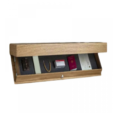 (bois) Boîte de rangement avec section secrète compatible avec les objets de valeur Compartiment dissimulé Organisateur de confidentialité A