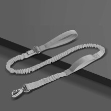 Bungee Dog Leash, Dog Leash with Shock Absorption, 2 Padded Handles Training Leash, Improved Dog Safety and Comfort (Gray)