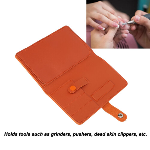 Sac portable à 37 emplacements pour forets de perceuse à ongles, PU orange. 2