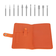 Sac portable à 37 emplacements pour forets de perceuse à ongles, PU orange.