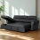(Black) Universal Roma Air Leather Sofa Bed Chaise L Shape Corner Sofa Convertible Sofa Pull-Out, Hidden Storage Sleeper Couch with Fold-Out Bed 3