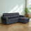 (Black) Universal Roma Air Leather Sofa Bed Chaise L Shape Corner Sofa Convertible Sofa Pull-Out, Hidden Storage Sleeper Couch with Fold-Out Bed 4