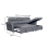 (Black) Universal Roma Air Leather Sofa Bed Chaise L Shape Corner Sofa Convertible Sofa Pull-Out, Hidden Storage Sleeper Couch with Fold-Out Bed 5