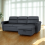 (Black) Universal Roma Air Leather Sofa Bed Chaise L Shape Corner Sofa Convertible Sofa Pull-Out, Hidden Storage Sleeper Couch with Fold-Out Bed 11