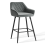 AINPECCA 1 PCS Bar Stool Velvet Breakfast Chair Pub Grey 1