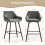AINPECCA 1 PCS Bar Stool Velvet Breakfast Chair Pub Grey 3