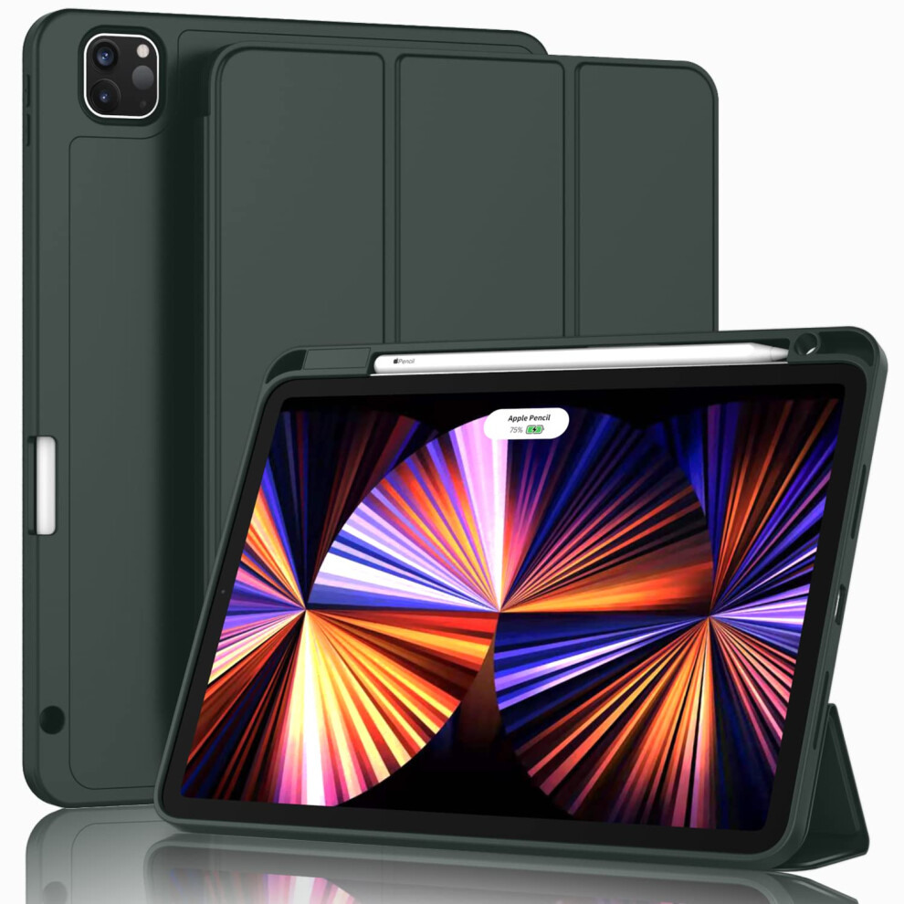 Ipad Pro 11 Inch Case (4Th Gen)/(3Rd Gen)/(2Nd Gen) With Pencil Holder,Smart Case (Dark ) Green 487517531874