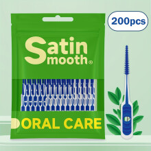 (200 PCS) 200pcs Soft Rubberized Satin Smooth Dental Picks | Gentle Grip, Non-irritating & Smoothens Teeth,Dental Accessories