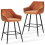 AINPECCA Orange(Velvet) 2PCS Bar Stool Breakfast High Chair 1