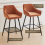 AINPECCA Orange(Velvet) 2PCS Bar Stool Breakfast High Chair 4