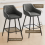 AINPECCA (Dark Grey(PU), 1 Bar Stool) Bar Stool Breakfast High Counter Chair Pub Kitchen 5