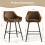 AINPECCA Brown(Suede)2PCS Bar Stool Breakfast High Chair 4