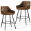 AINPECCA Brown(Suede)2PCS Bar Stool Breakfast High Chair 1