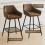 AINPECCA Brown(Suede)2PCS Bar Stool Breakfast High Chair 5
