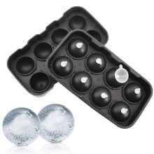 (As show, One size) Silicone 8-hole ice ball mold Eight grid round ice cube mold With transparent stopper and funnel for pudding, chocolate