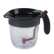 (As show, One size) Fat Separator Measuring Cup And Strainer With Bottom Release For Gravy Sauces And Other Liquids With Oil Grease