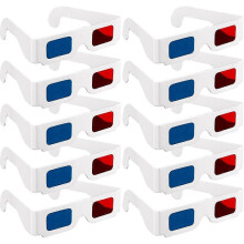 (As show, One size) 10 Pairs 3D Cardboard Glasses Glasses Universal Anaglyph 3D Glasses Cardboard Paper Red Blue Cyan or Movie