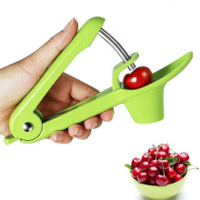 (As show, One size) Cherry pitter with stainless steel rod and food grade silicone holder, cherry pitting kitchen tools